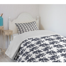 Foliage Leaves Monochrome Bedspread Set