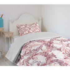 Sketchy Leaves Petals Bedspread Set