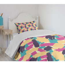 Bold Grunge Brushstrokes Bedspread Set