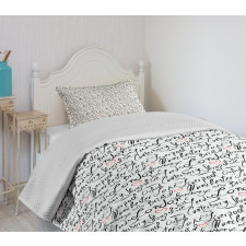 Hand Lettering Cities Bedspread Set