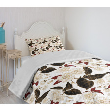 Chinese Plum Pattern Bedspread Set