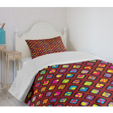 Colorful Rhombuses Bedspread Set