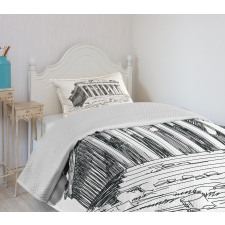 Greek Pantheon Sketch Bedspread Set