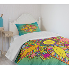 Floral Boho Folk Bedspread Set