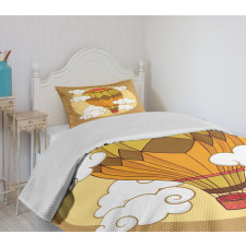 Hot Air Balloon Retro Bedspread Set