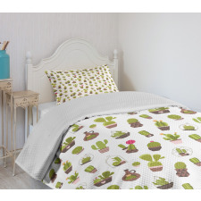 Garden Plants Succulents Bedspread Set