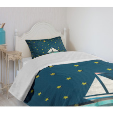 Sailing Boat Night Sky Bedspread Set