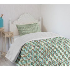 Simplistic Oval Shapes Bedspread Set
