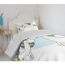 Colorful Pegasus Horses Bedspread Set