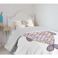 Girl in Fish Costume Bedspread Set
