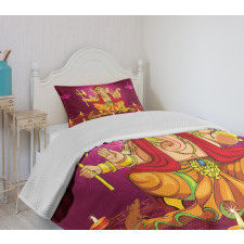 Colorful Asian Animals Bedspread Set