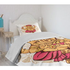 Dancing Animal Motif Art Bedspread Set