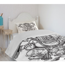 Folk Themed Symbol Timeless Bedspread Set