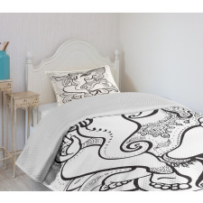 Oriental Symbol Elephant Bedspread Set