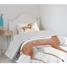 Young Deer and Butterfly Bedspread Set