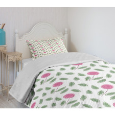 Modern Style Pink Blossoms Bedspread Set