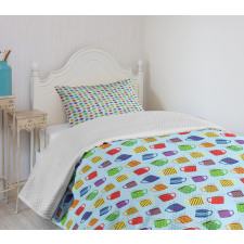 Colorful Mugs Hot Drink Bedspread Set