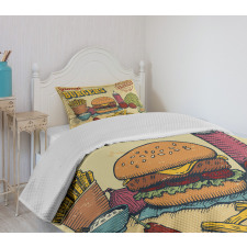 Burger Ingredients Bedspread Set