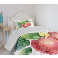 Green Leaves and Fruits Bedspread Set