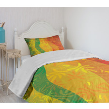 Deciduous Tree Leaves Bedspread Set