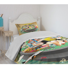 Cartoon Style Khimchi Pot Bedspread Set