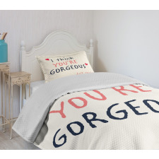 Valentines Day Slogan Bedspread Set