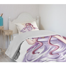 Manga Style Girl Bedspread Set