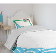 Cartoon Frame Girl Bedspread Set