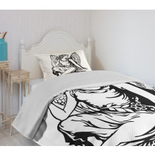 Young Angel Tattoo Bedspread Set