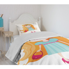 Cartoon Girl Bedspread Set