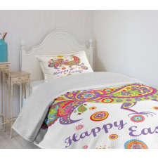 Blossoming Flowers Dots Bedspread Set