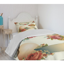 Romantic Flower Basket Bedspread Set