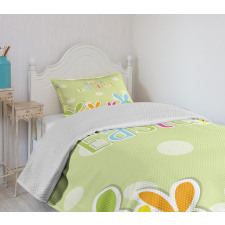 Colorful Cartoon Bunnies Bedspread Set