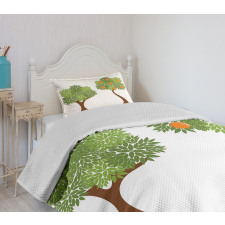 Trees with Leaves Bedspread Set