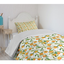 Orange Branch Bedspread Set