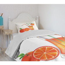 Orange Juice Glass Bedspread Set