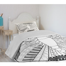 Round Tattoo Art Bedspread Set