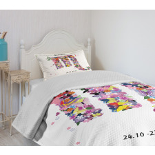 Floral Butterfly Bedspread Set