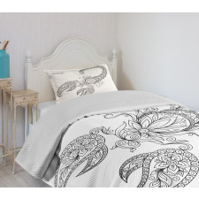 Floral Tattoo Bedspread Set