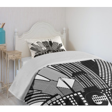 City in Circle Bedspread Set