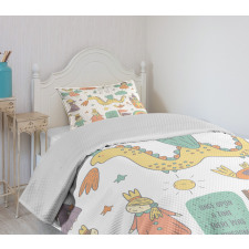 Doodle Dragon and King Bedspread Set