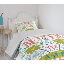 Doodle Floral Island Bedspread Set