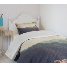 Woman Hiker on Top Bedspread Set