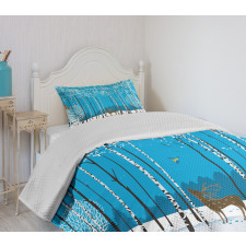 Flock of Bullfinches Bedspread Set