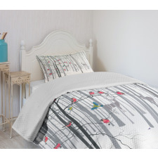 Flock of Birds on Tree Bedspread Set