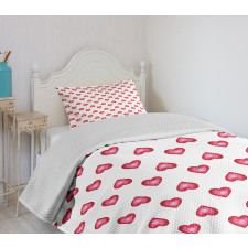 Hearts with Dots Bedspread Set
