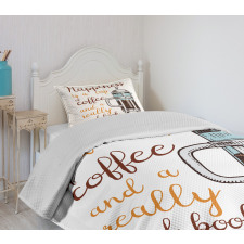 French Press and Words Bedspread Set