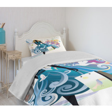 Shopping Woman Art Bedspread Set