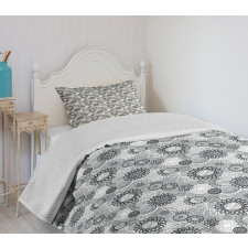 Greyscale Garden Art Bedspread Set