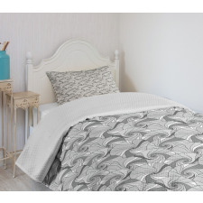 Doodle Circle Stripes Bedspread Set